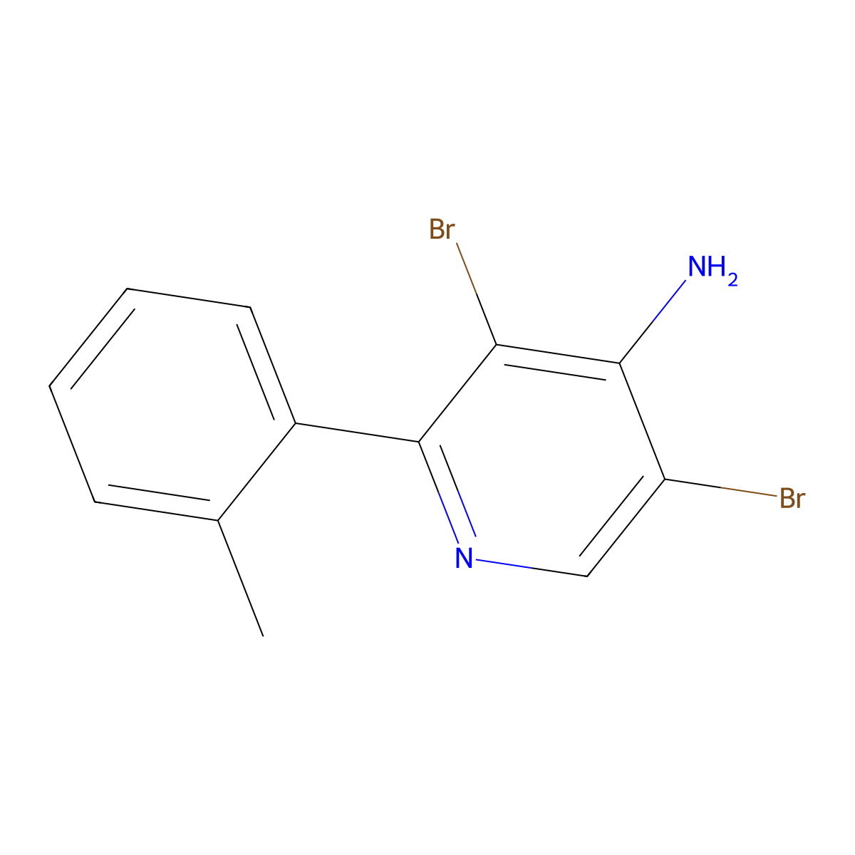 4-Amino-3,5-dibromo-2-(2-tolyl)pyridine molecular structure, CAS 1563532-57-9