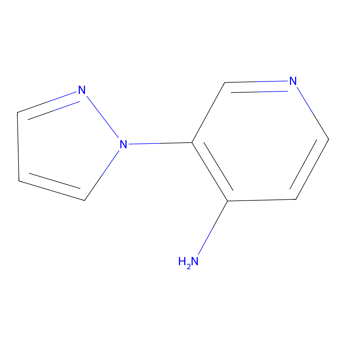 3-(1H-pyrazol-1-yl)pyridin-4-amine molecular structure, CAS 1563532-58-0