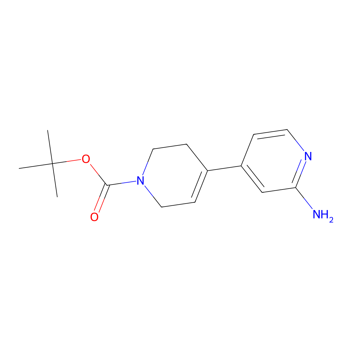 Tert-butyl 4-(2-aminopyridin-4-YL)-1,2,3,6-tetrahydropyridine-1-carboxylate molecular structure, CAS 1563532-60-4
