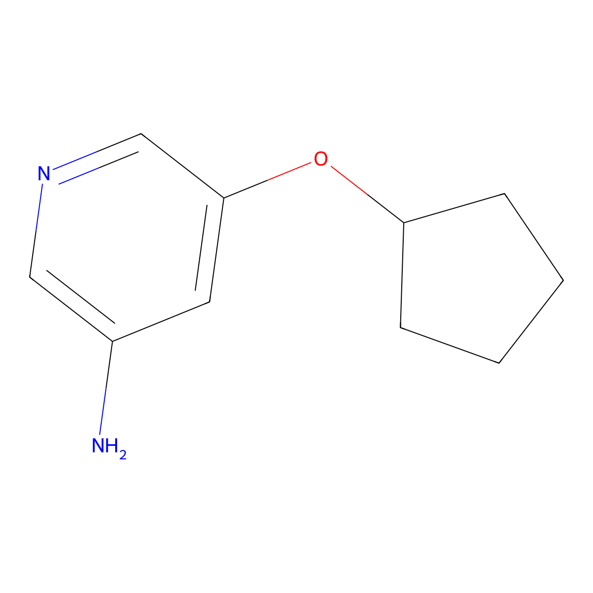 3-Amino-5-(cyclopentoxy)pyridine molecular structure, CAS 1563532-64-8