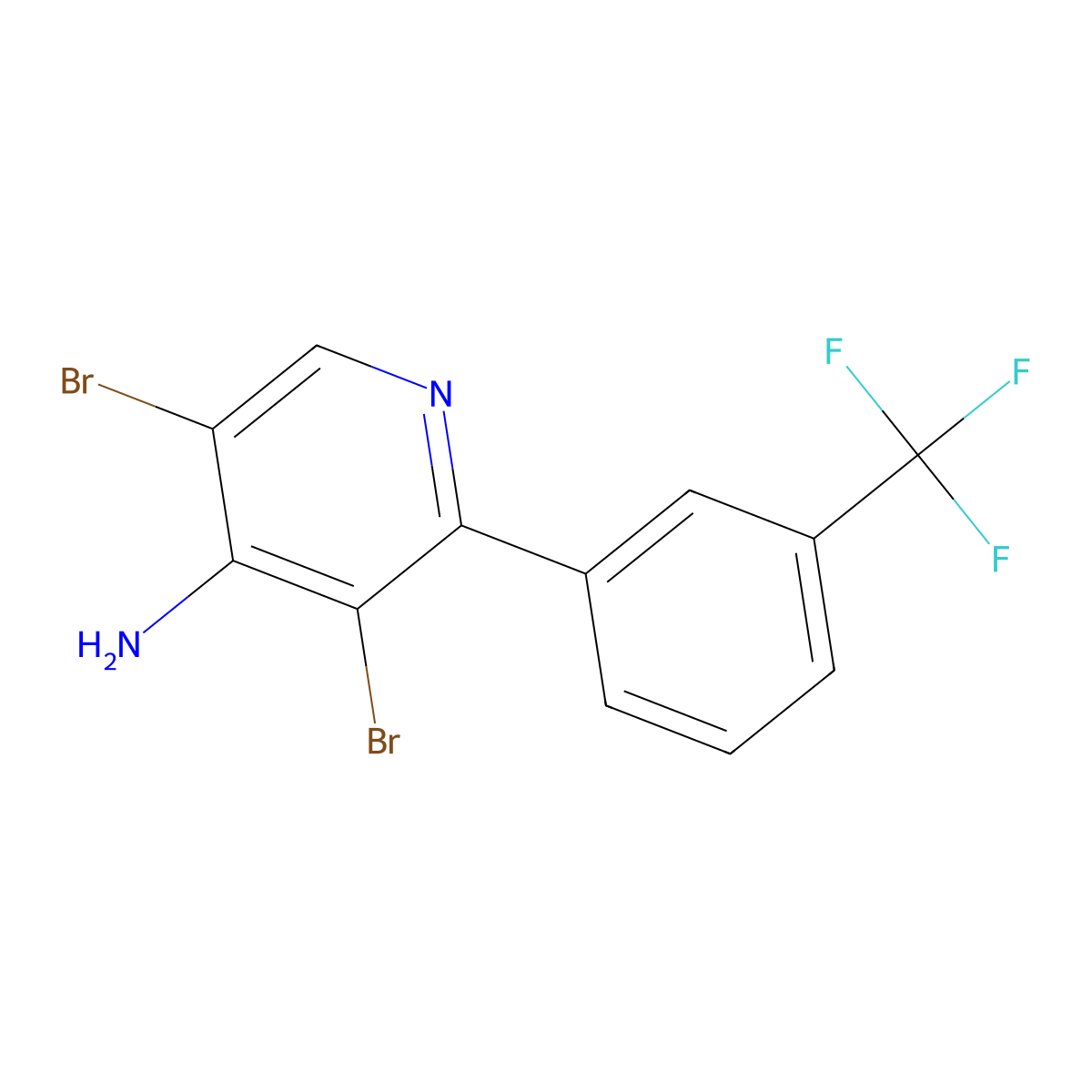 4-Amino-3,5-dibromo-2-(3-trifluoromethylphenyl)pyridine molecular structure, CAS 1563532-65-9