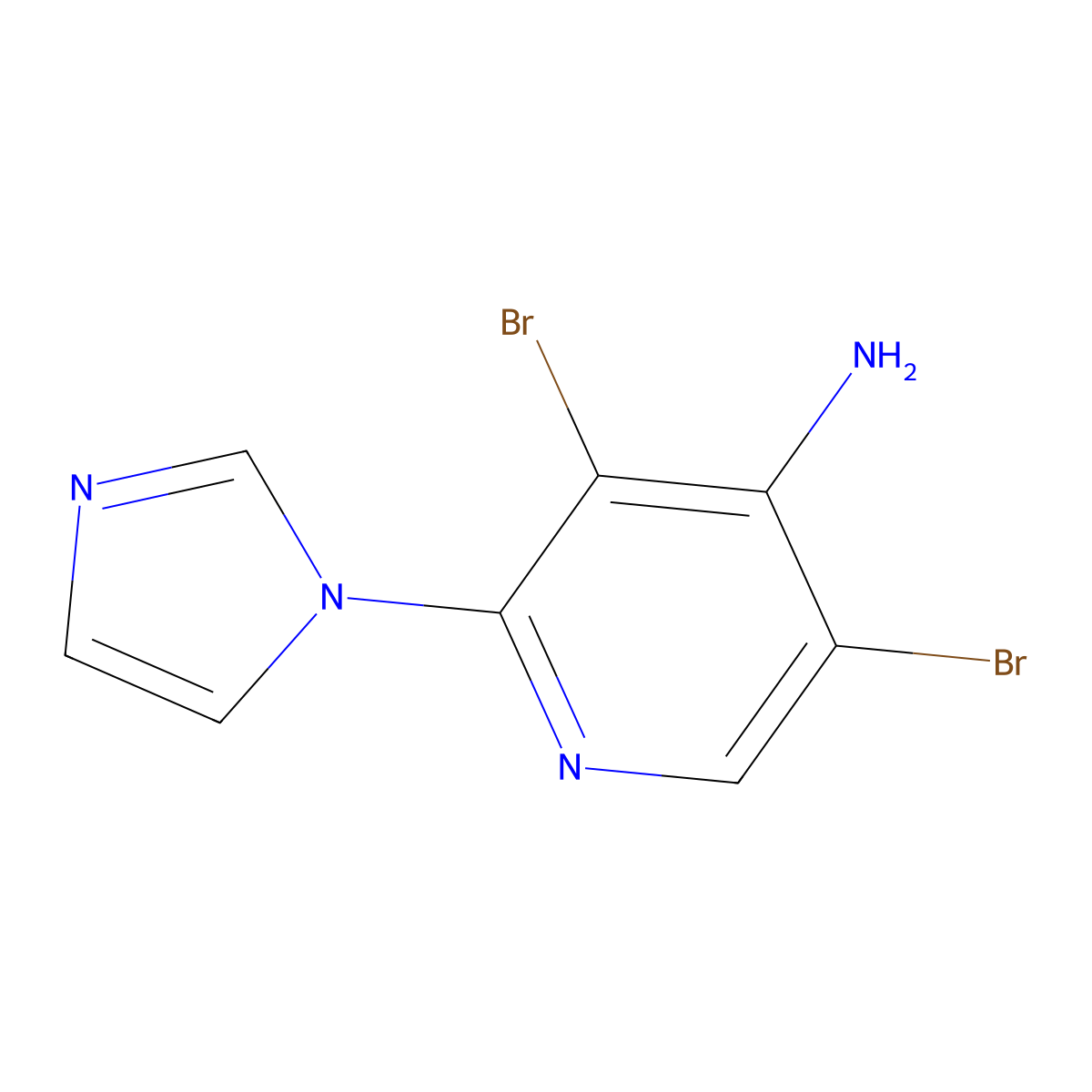 4-Amino-3,5-dibromo-2-(imidazol-1-yl)pyridine molecular structure, CAS 1563532-71-7