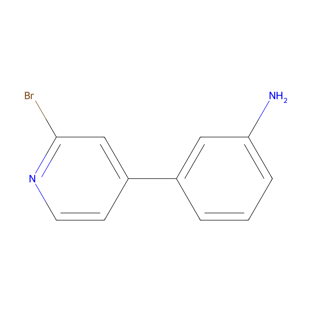 2-Bromo-4-(3-aminophenyl)pyridine molecular structure, CAS 1563532-74-0