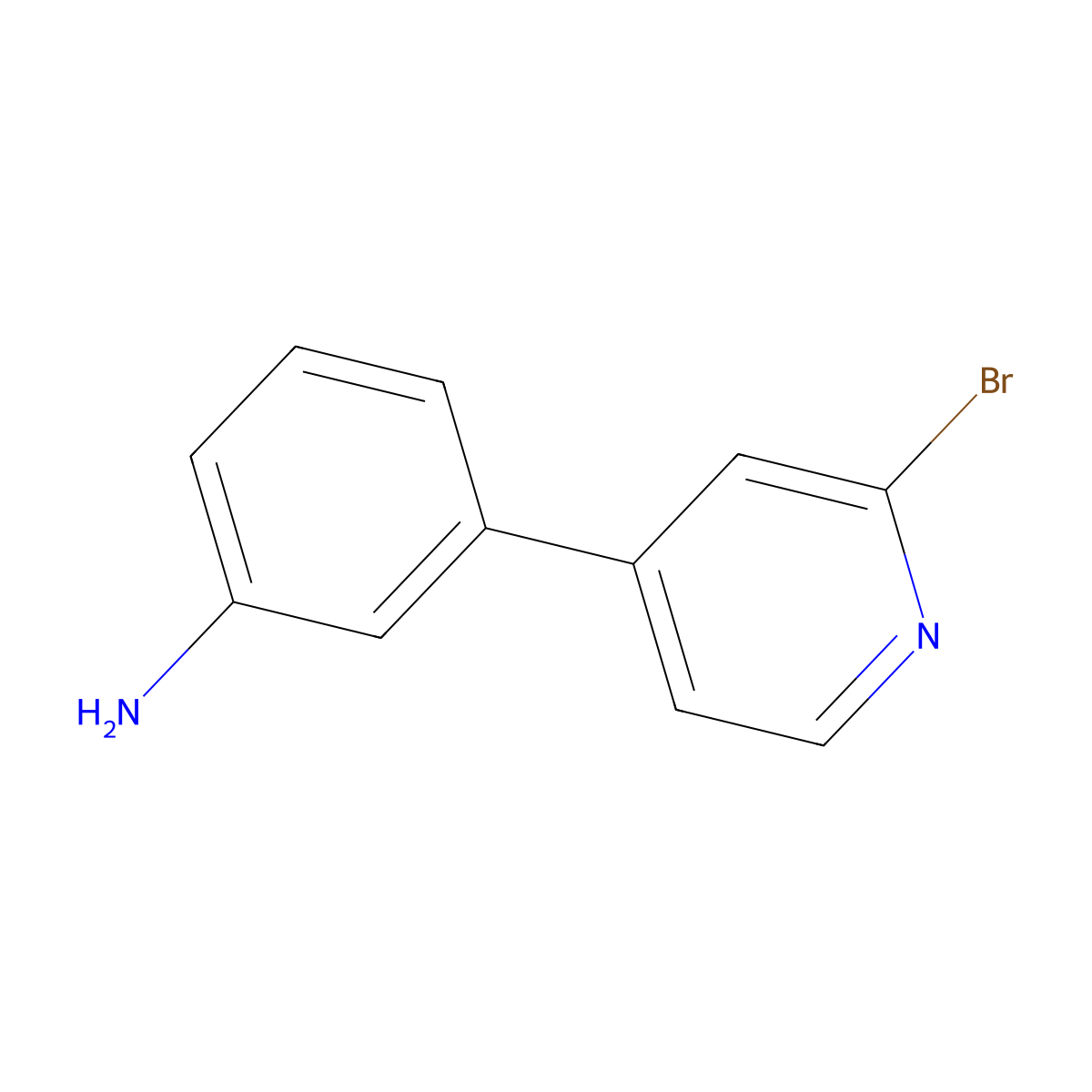 2-Bromo-4-(3-aminophenyl)pyridine molecular structure, CAS 1563532-74-0