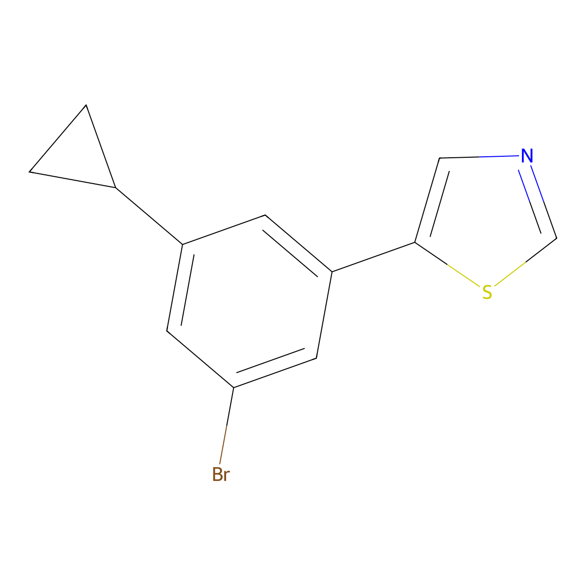 3-Cyclopropyl-5-(thiazol-5-yl)bromobenzene molecular structure, CAS 1563532-75-1