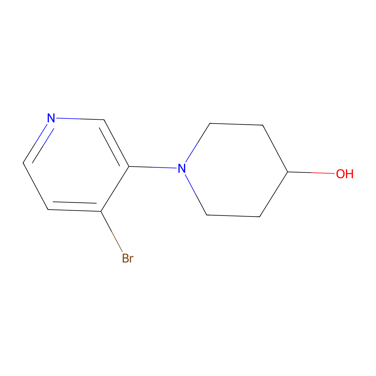1-(4-Bromopyridin-3-YL)piperidin-4-OL molecular structure, CAS 1563532-78-4