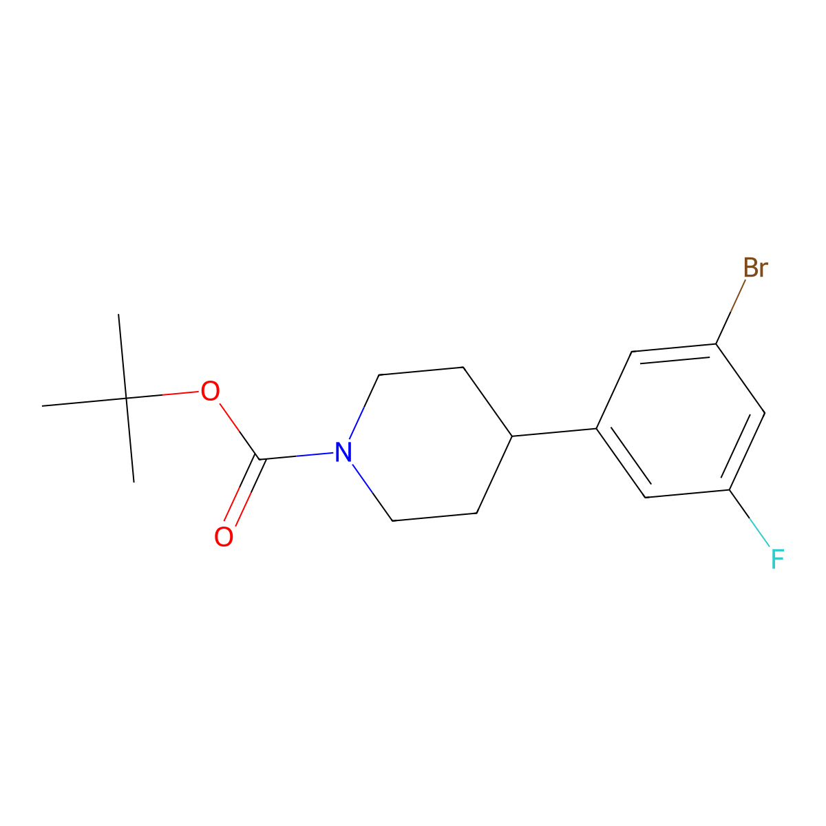 3-Fluoro-5-(N-Boc-piperidin-4-yl)bromobenzene molecular structure, CAS 1563532-79-5