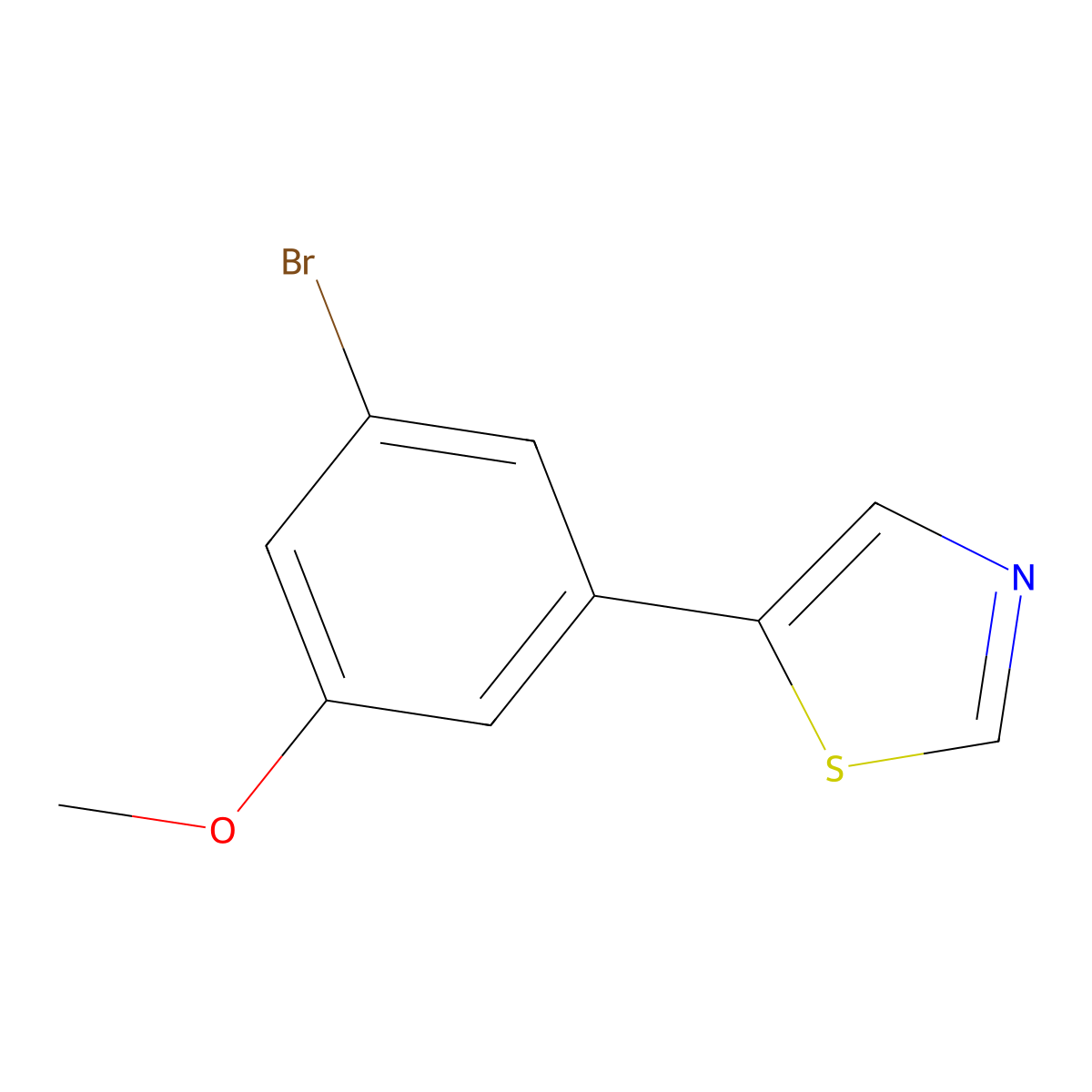 3-Methoxy-5-(thiazol-5-yl)bromobenzene molecular structure, CAS 1563532-80-8