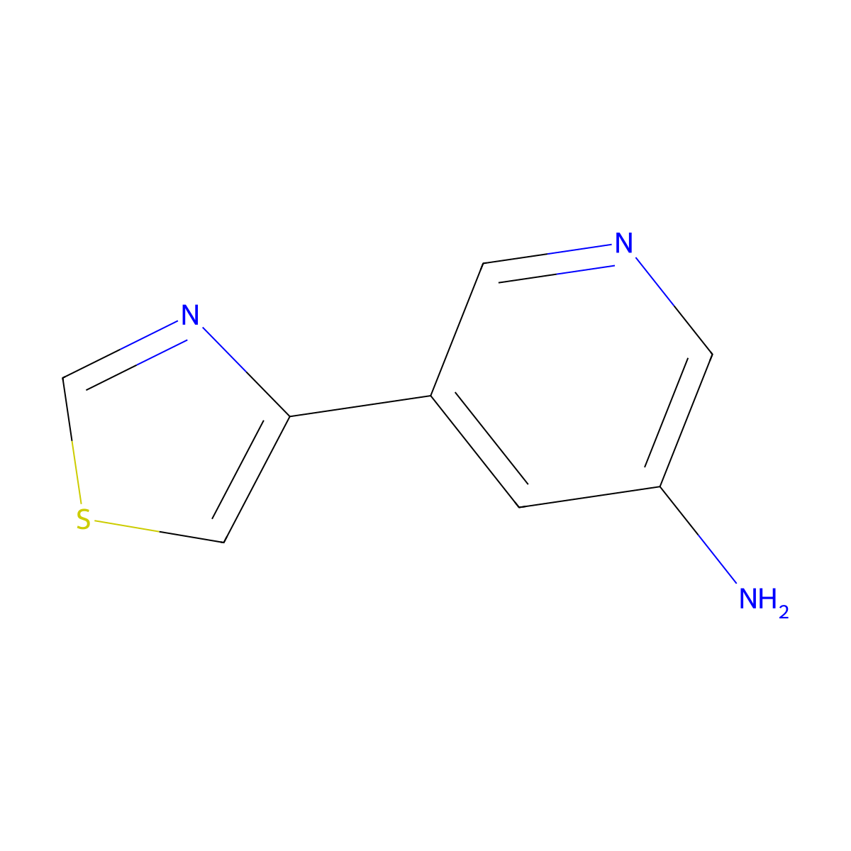 3-Amino-5-(4-thiazolyl)pyridine molecular structure, CAS 1563532-81-9