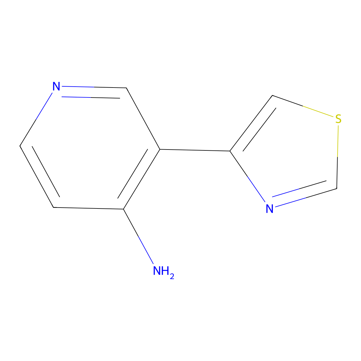 4-Amino-3-(4-thiazolyl)pyridine molecular structure, CAS 1563532-88-6