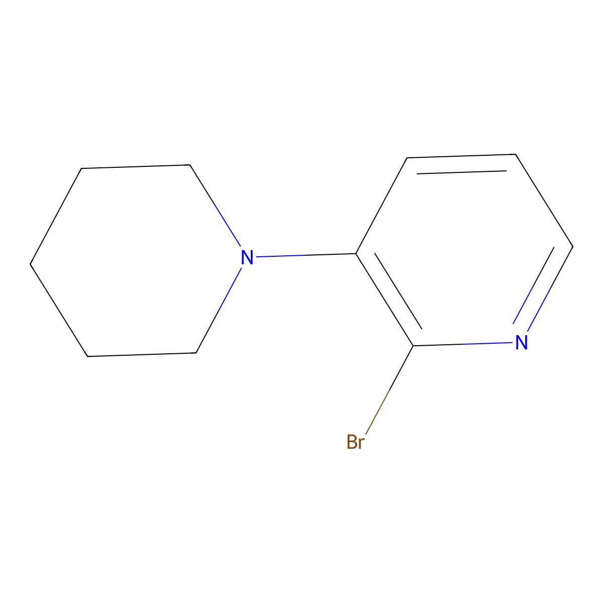 2-Bromo-3-(piperidin-1-yl)pyridine molecular structure, CAS 1563532-94-4