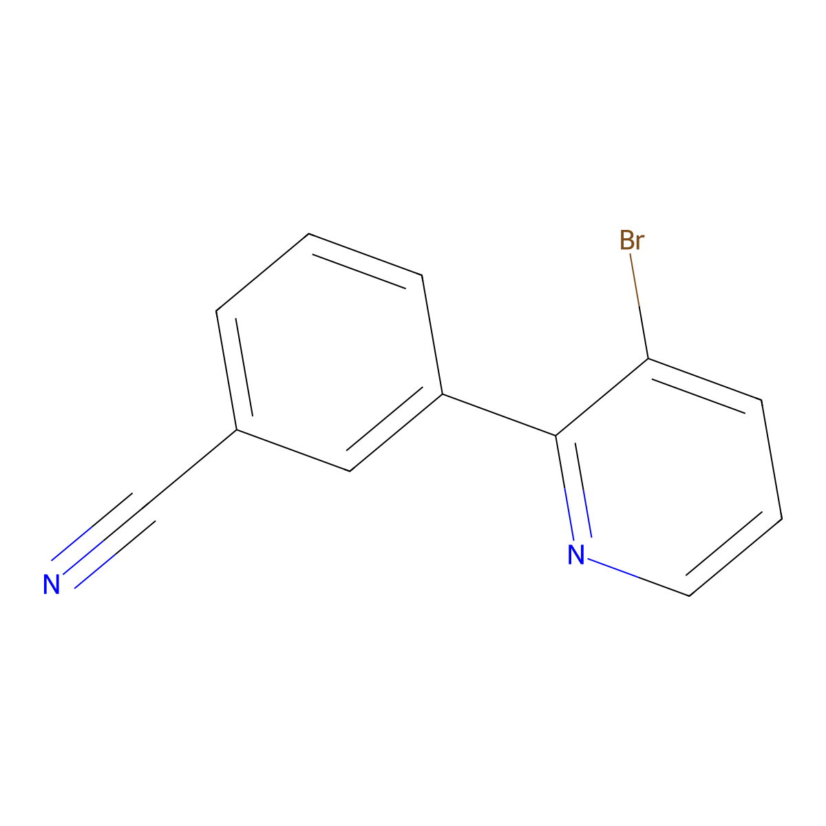 3-Bromo-2-(3-cyanophenyl)pyridine molecular structure, CAS 1563532-96-6