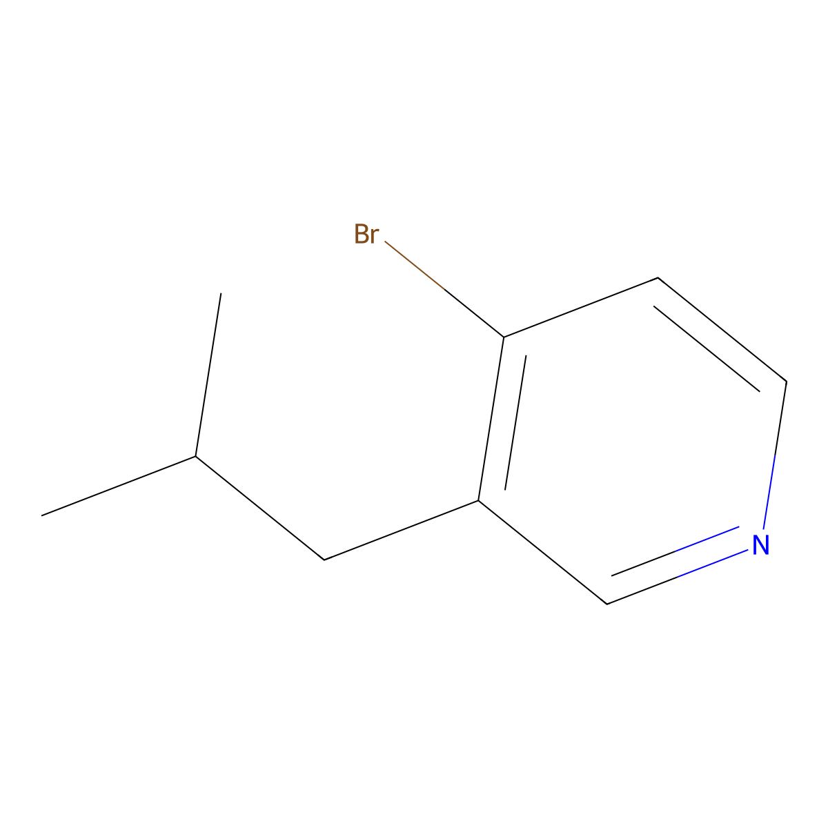 4-Bromo-3-isobutylpyridine molecular structure, CAS 1563532-98-8