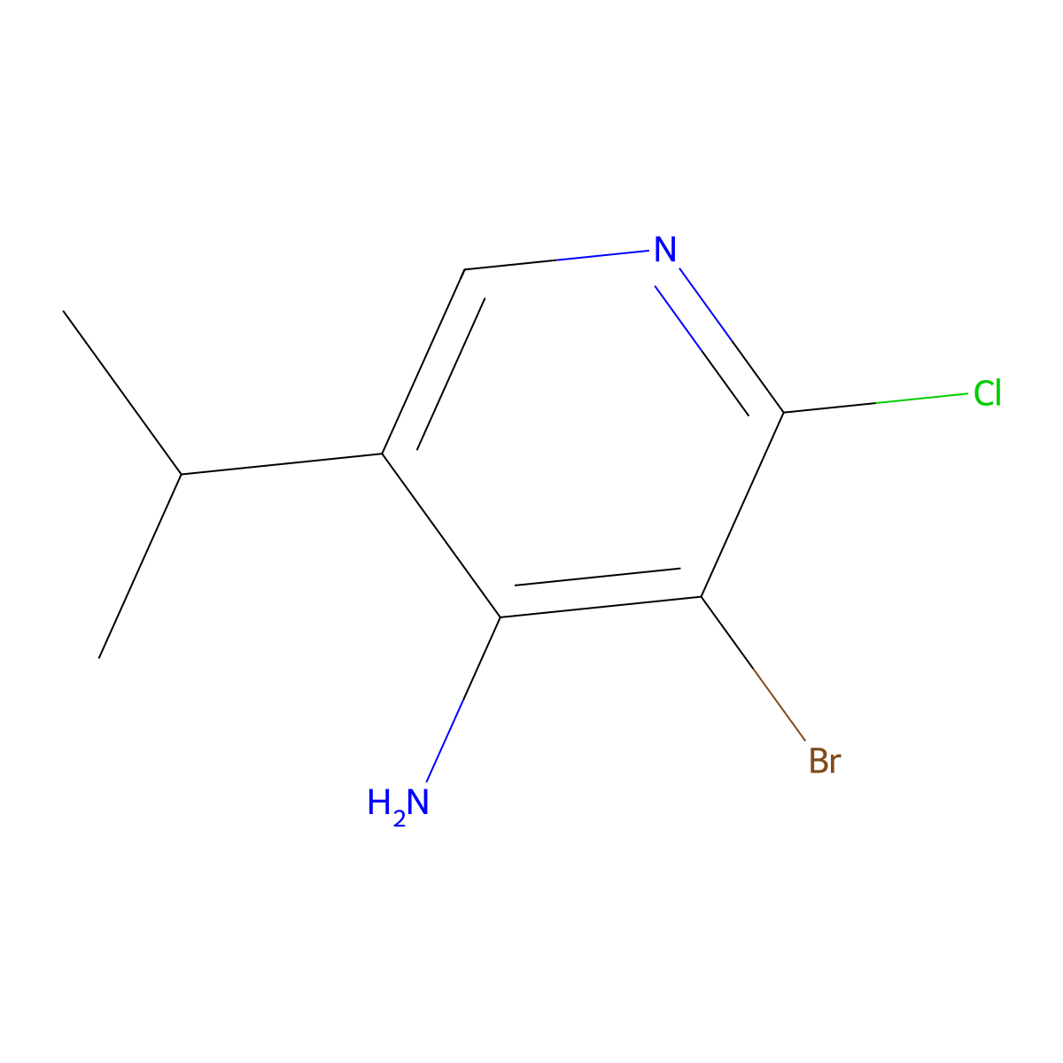 4-Amino-2-chloro-3-bromo-5-(iso-propyl)pyridine molecular structure, CAS 1563532-99-9