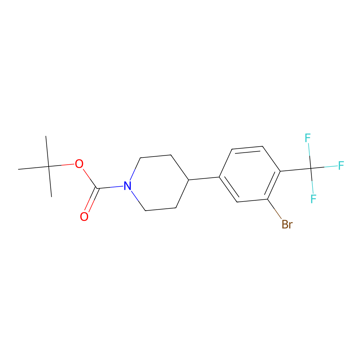 5-(N-Boc-Piperidin-4-yl)-2-trifluoromethyl-1-bromobenzene molecular structure, CAS 1563533-02-7