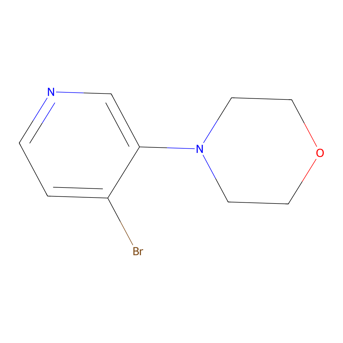 4-(4-Bromopyridin-3-yl)morpholine molecular structure, CAS 1563533-04-9