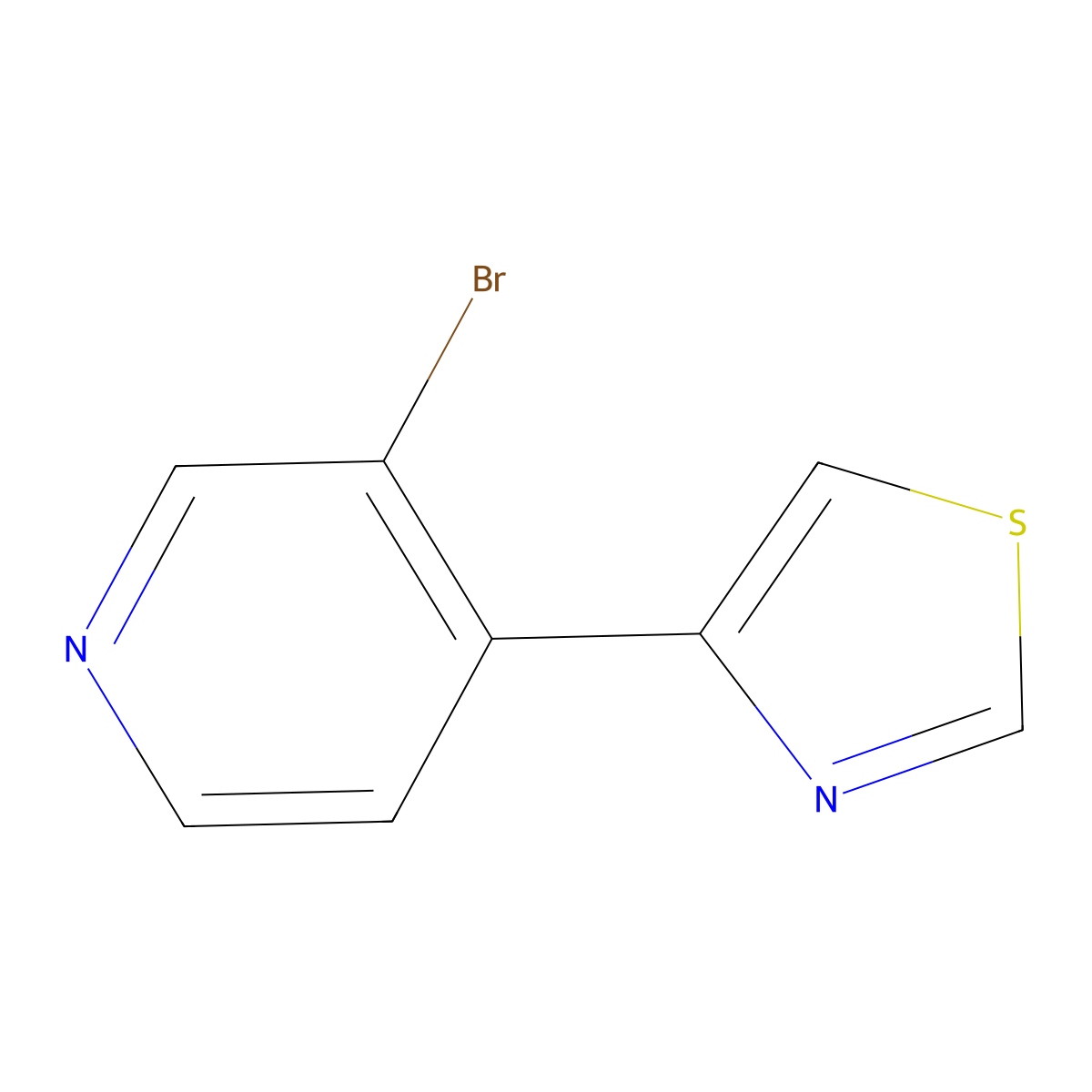 3-Bromo-4-(4-thiazolyl)pyridine molecular structure, CAS 1563533-07-2