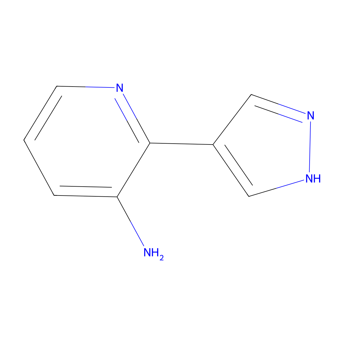 3-Amino-2-(pyrazol-4-yl)pyridine molecular structure, CAS 1563533-10-7