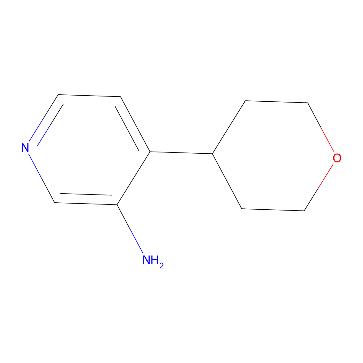 3-Amino-4-(oxan-4-yl)pyridine molecular structure, CAS 1563533-11-8