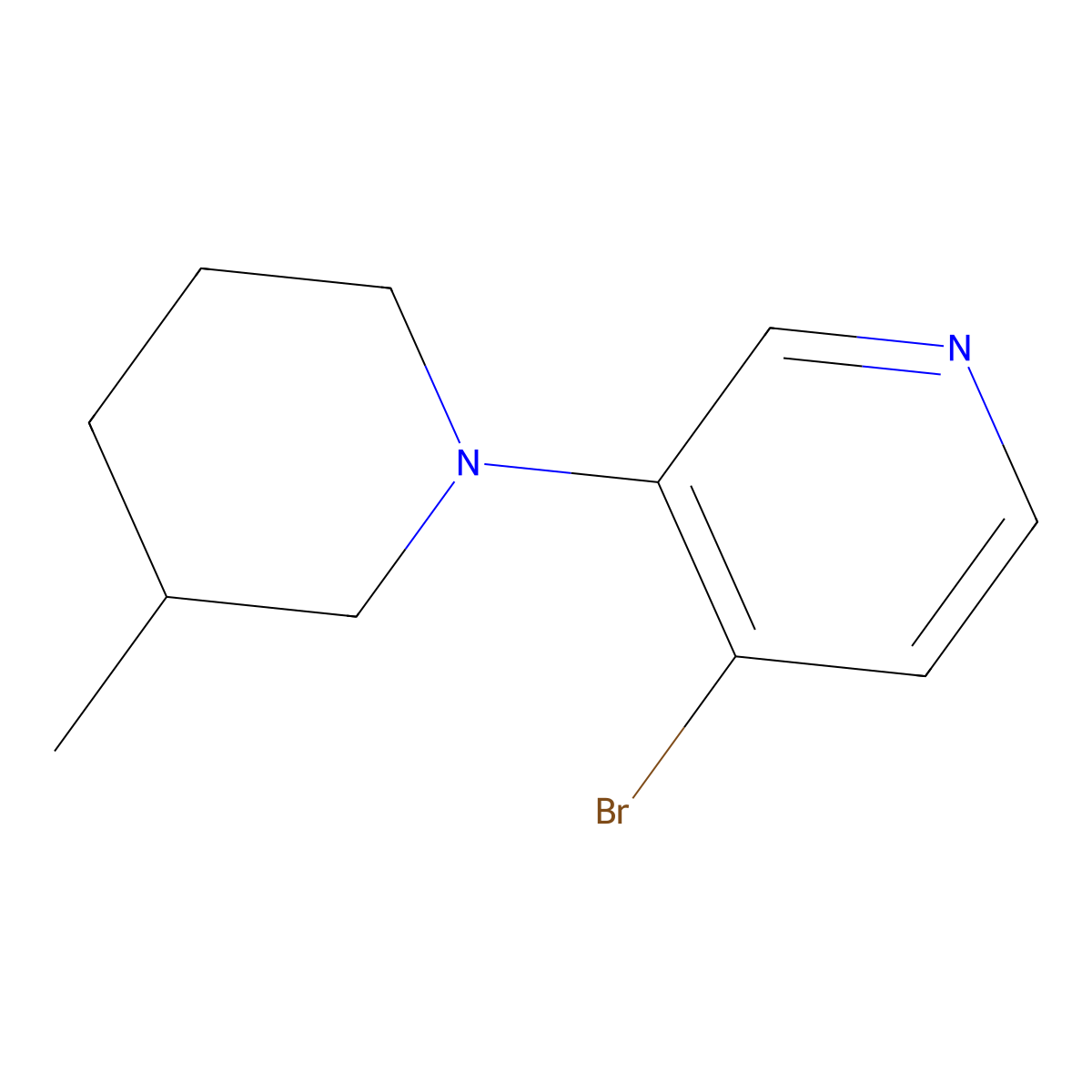 4-Bromo-3-(3-methylpiperidin-1-YL)pyridine molecular structure, CAS 1563533-14-1