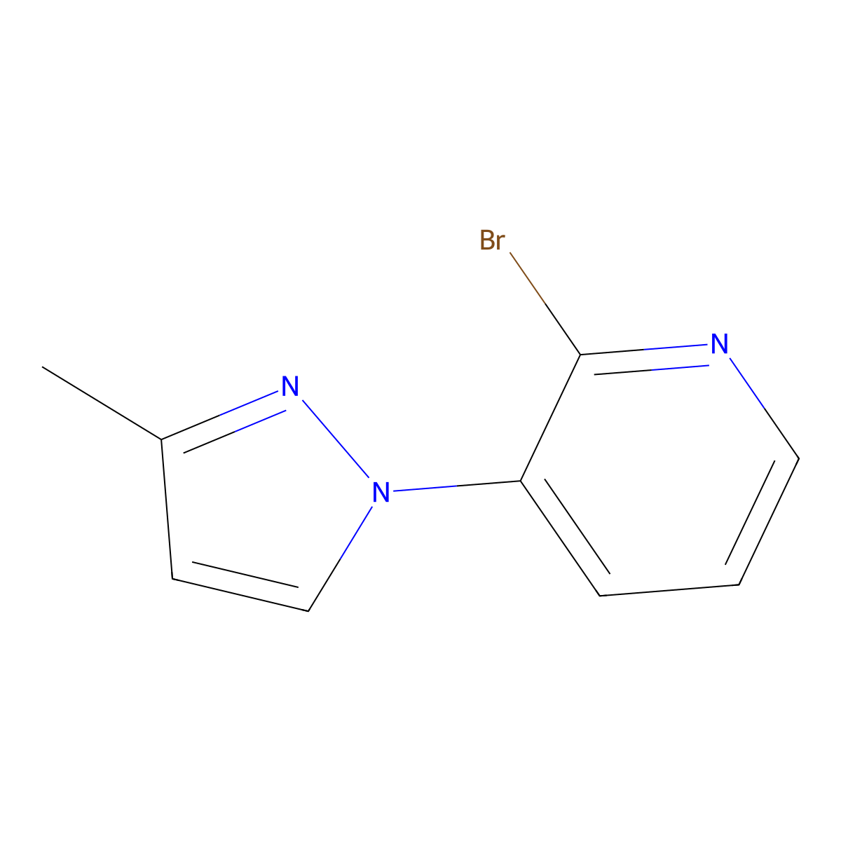 2-Bromo-3-(3-methyl-1H-pyrazol-1-YL)pyridine molecular structure, CAS 1563533-16-3