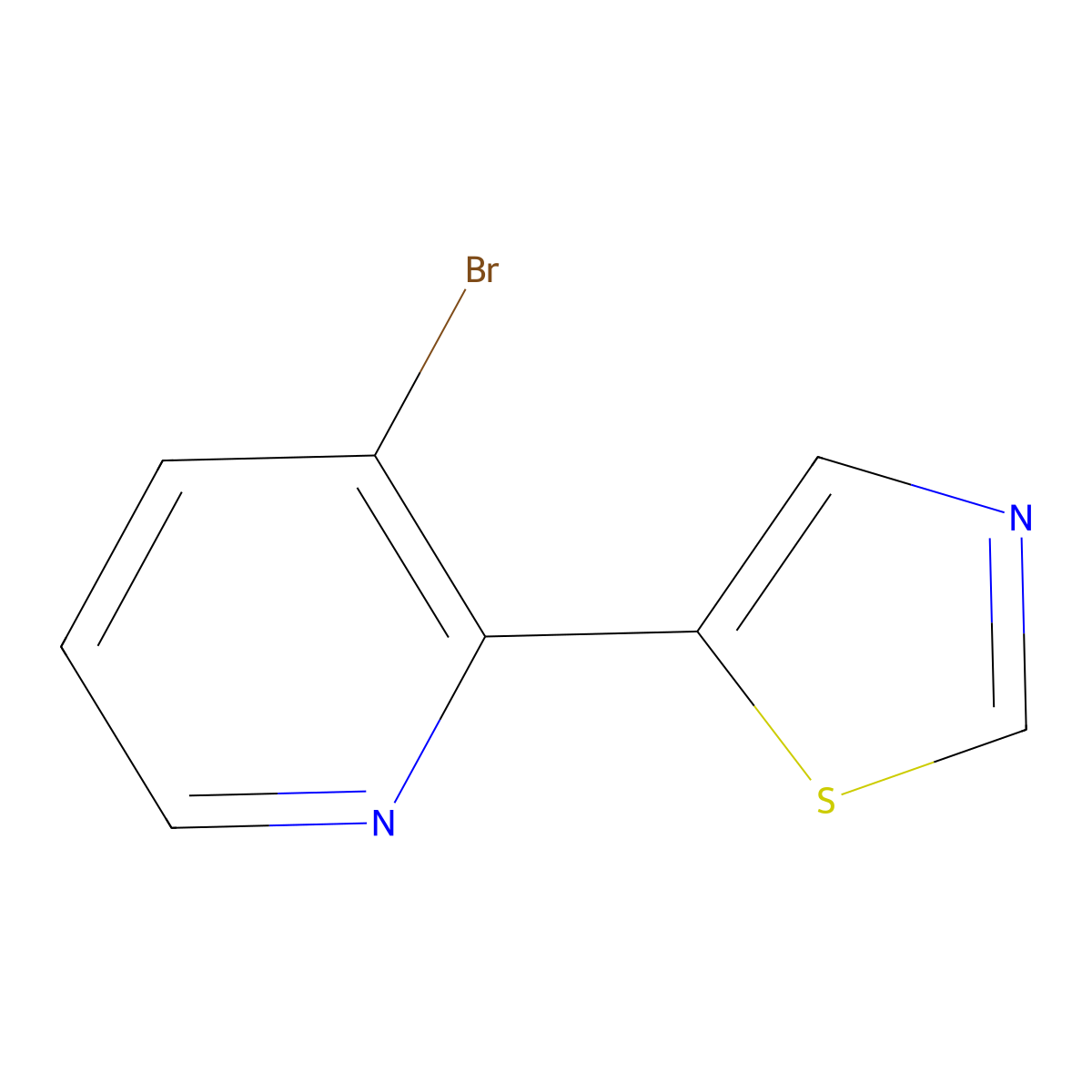 3-Bromo-2-(thiazol-5-yl)pyridine molecular structure, CAS 1563533-19-6
