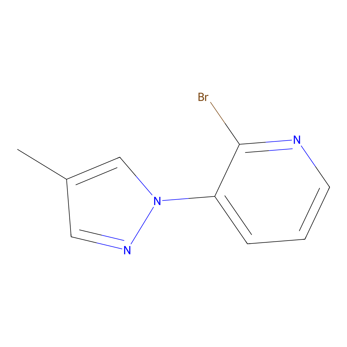 2-Bromo-3-(4-methyl-1H-pyrazol-1-YL)pyridine molecular structure, CAS 1563533-22-1