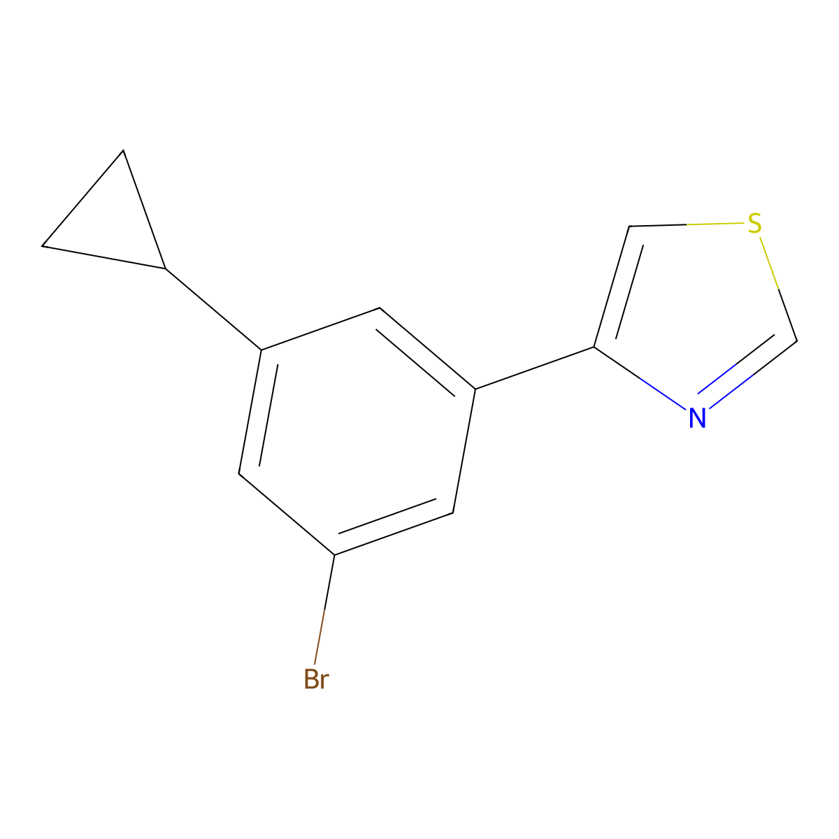 3-Cyclopropyl-5-(thiazol-4-yl)bromobenzene molecular structure, CAS 1563533-25-4