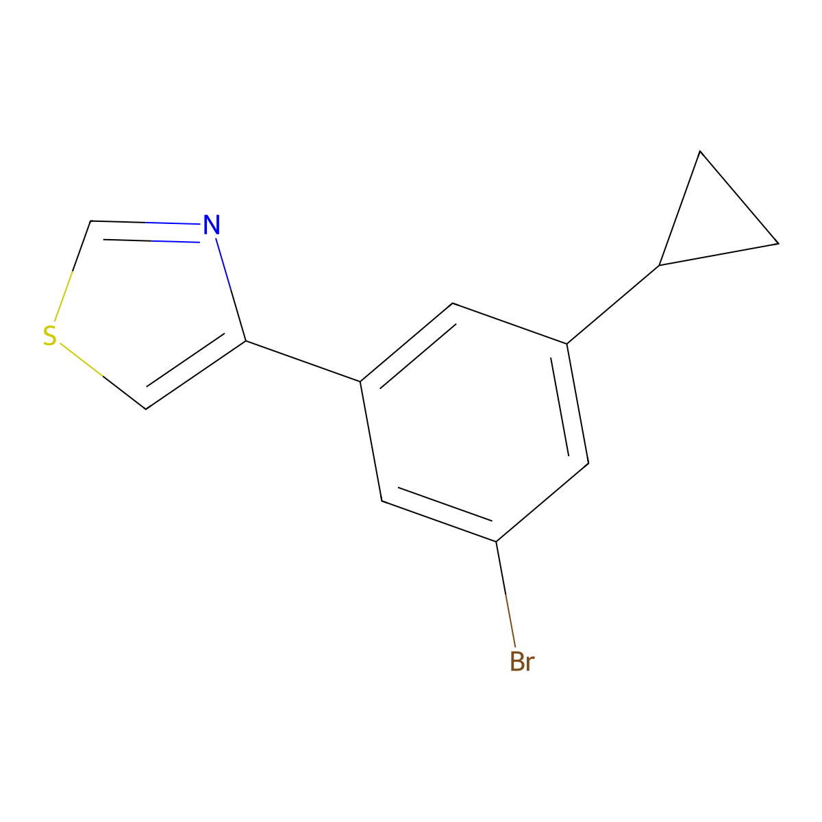 3-Cyclopropyl-5-(thiazol-4-yl)bromobenzene molecular structure, CAS 1563533-25-4