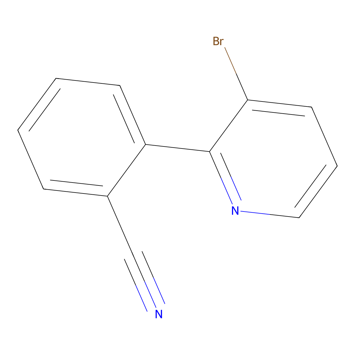 3-Bromo-2-(2-cyanophenyl)pyridine molecular structure, CAS 1563533-28-7