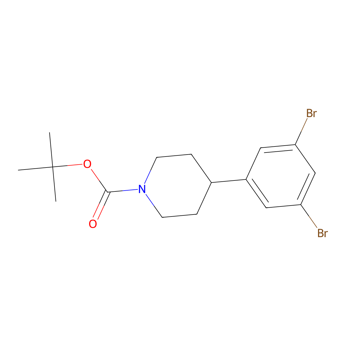 1,3-Dibromo-5-(N-Boc-piperidin-4-yl)benzene molecular structure, CAS 1563533-29-8