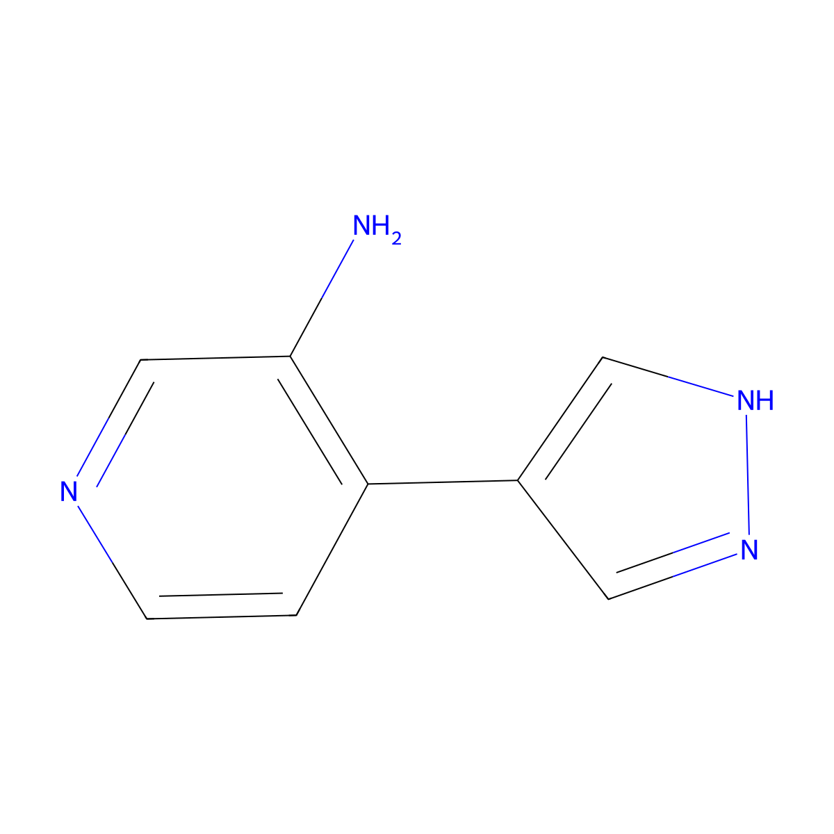 3-Amino-4-(pyrazol-4-yl)pyridine molecular structure, CAS 1563533-31-2