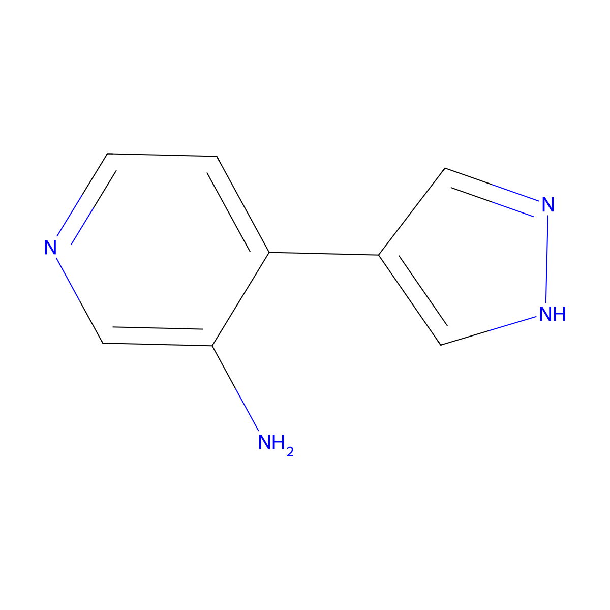 3-Amino-4-(pyrazol-4-yl)pyridine molecular structure, CAS 1563533-31-2