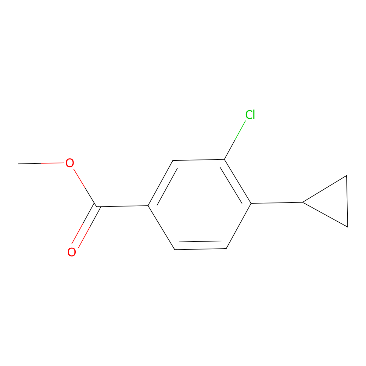 Methyl 3-chloro-4-cyclopropylbenzoate molecular structure, CAS 1563533-32-3