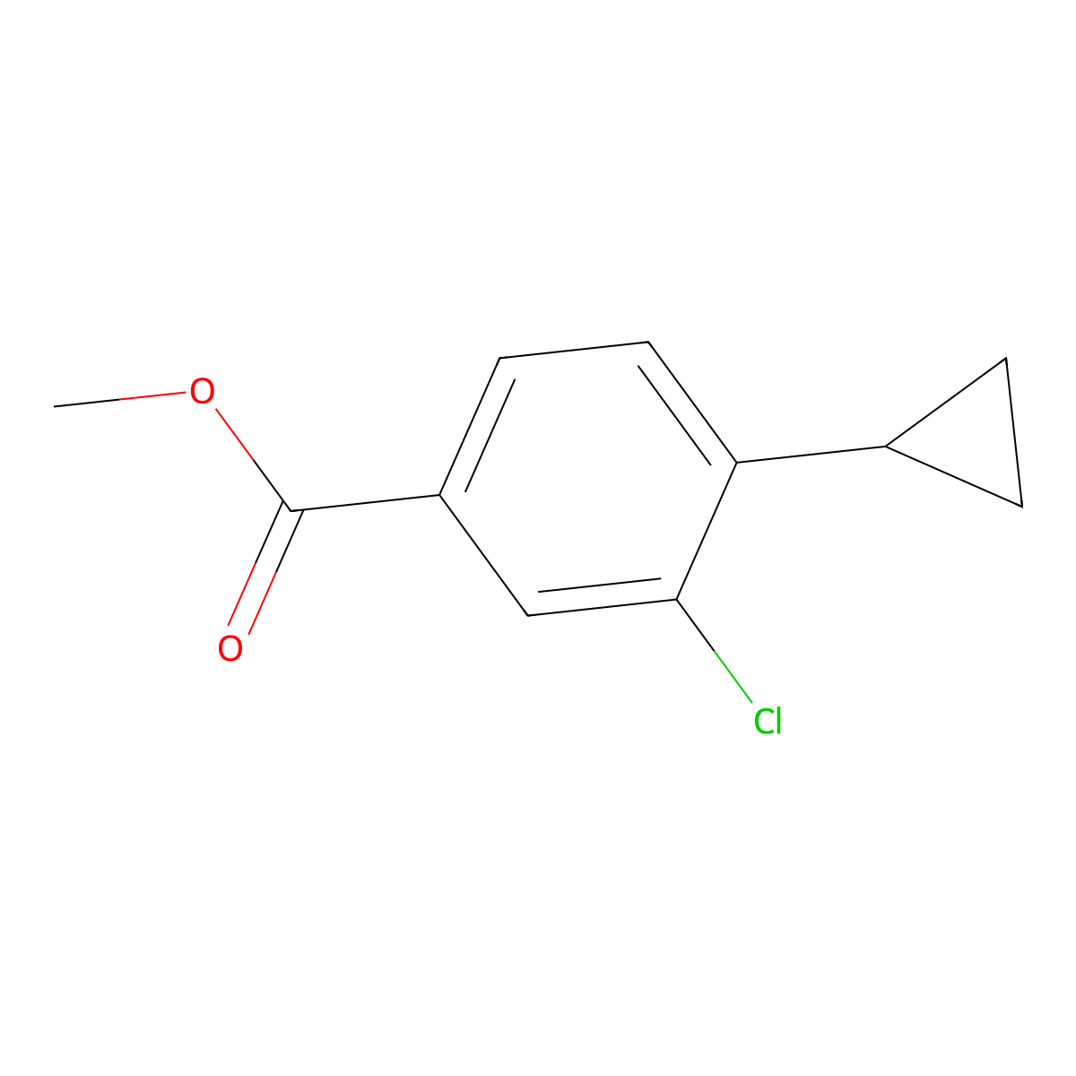 Methyl 3-chloro-4-cyclopropylbenzoate molecular structure, CAS 1563533-32-3