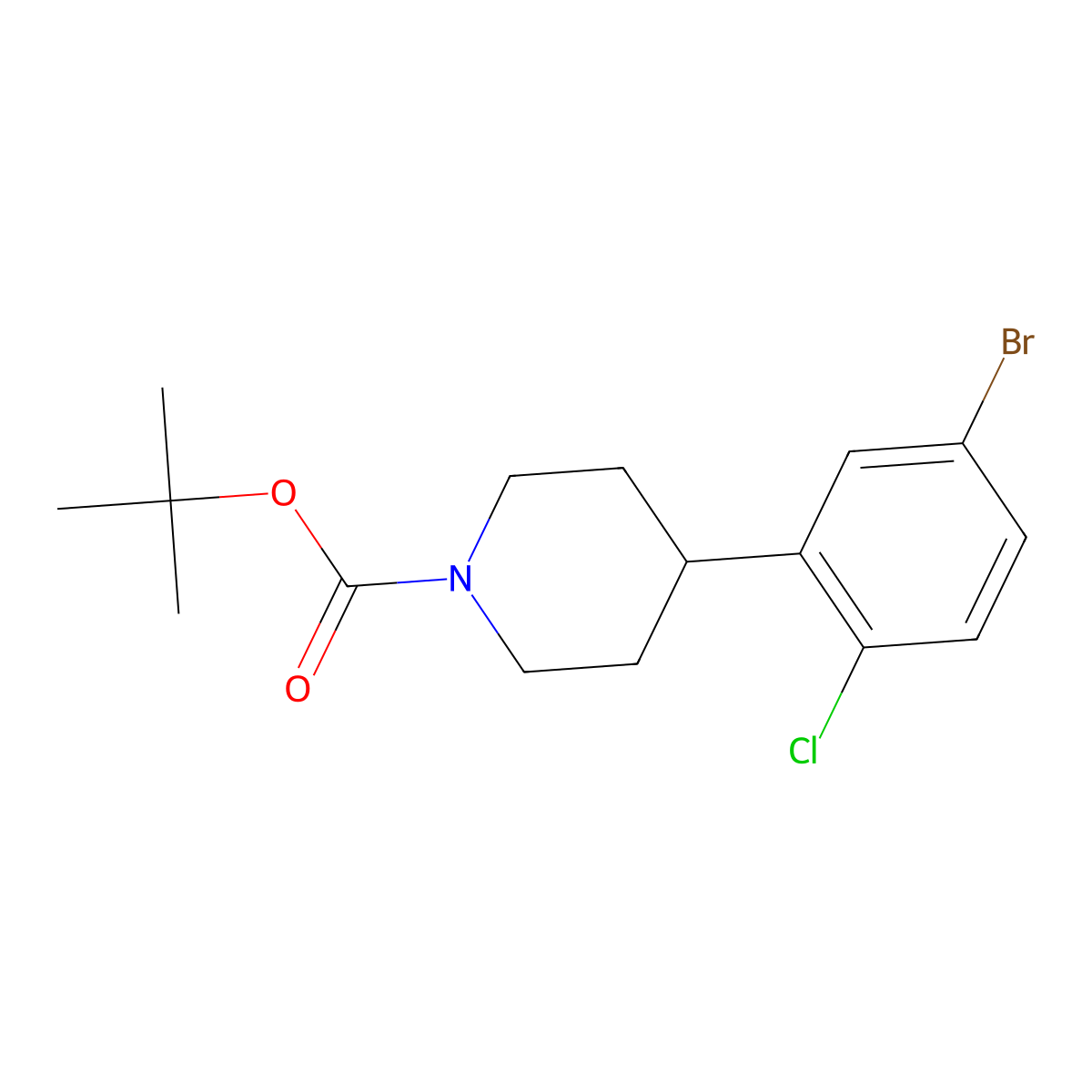 3-(N-Boc-Piperidin-4-yl)-4-chloro-1-bromobenzene molecular structure, CAS 1563533-33-4