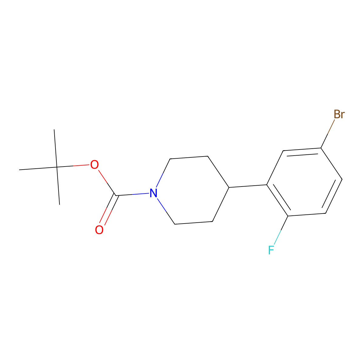 3-(N-Boc-Piperidin-4-yl)-4-fluoro-1-bromobenzene molecular structure, CAS 1563533-34-5