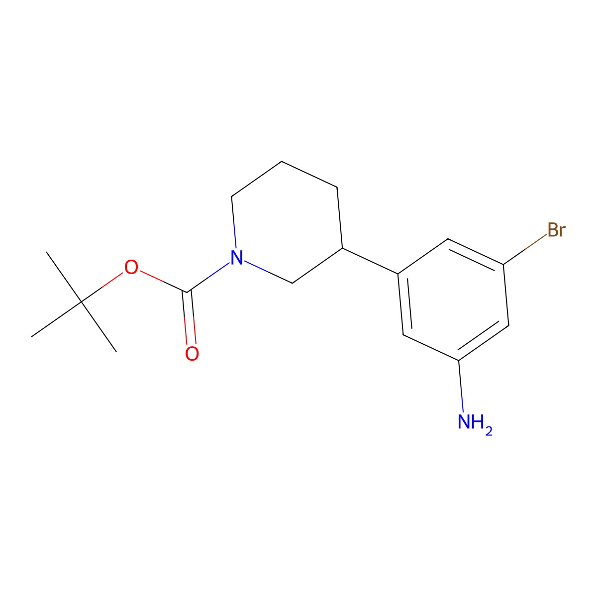 3-(N-Boc-Piperidin-3-yl)-5-amino-1-bromobenzene molecular structure, CAS 1563533-36-7