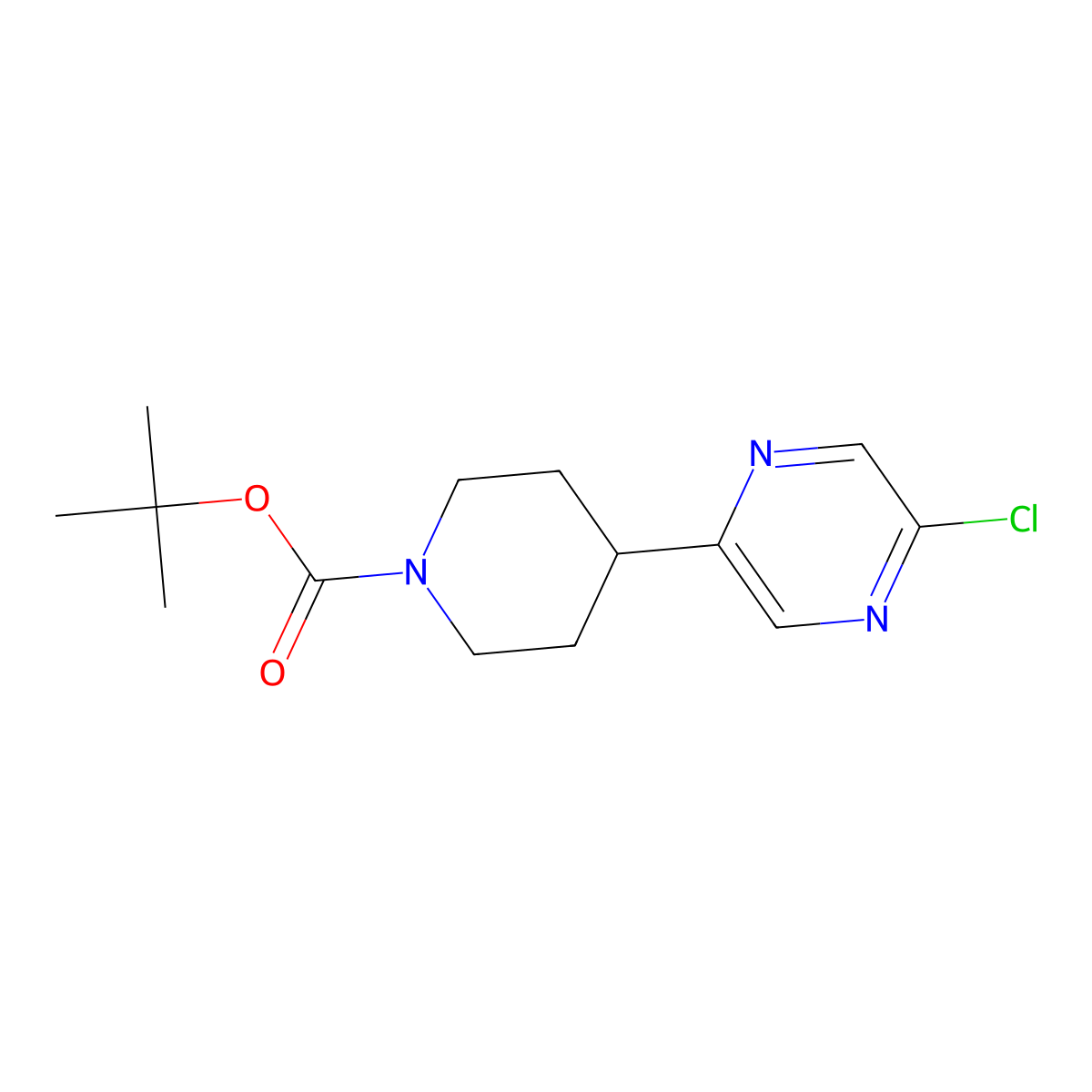 5-(N-Boc-Piperidin-4-yl)-2-chloropyrazine molecular structure, CAS 1563533-37-8