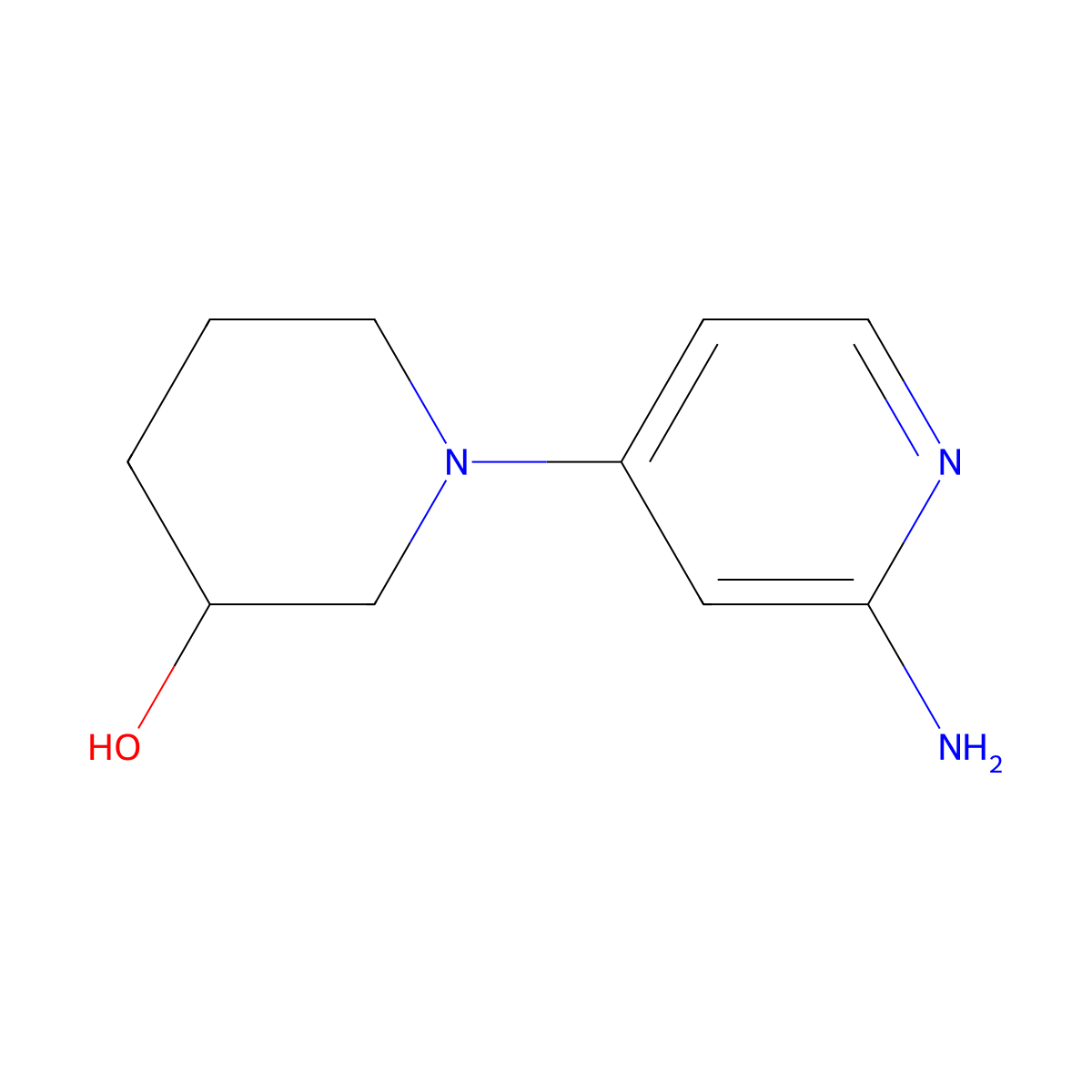 1-(2-Aminopyridin-4-yl)piperidin-3-ol molecular structure, CAS 1563533-38-9