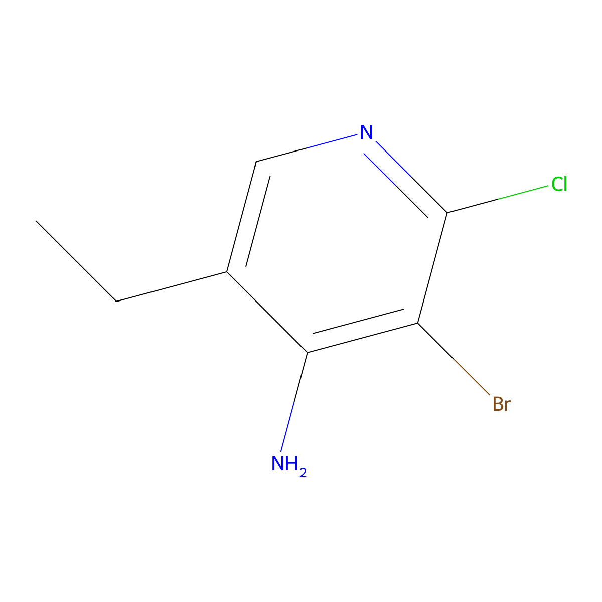 4-Amino-2-chloro-3-bromo-5-ethylpyridine molecular structure, CAS 1563533-39-0