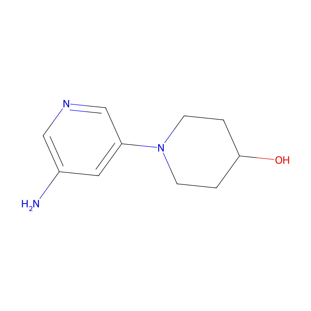 1-(5-Aminopyridin-3-yl)piperidin-4-ol molecular structure, CAS 1563533-41-4