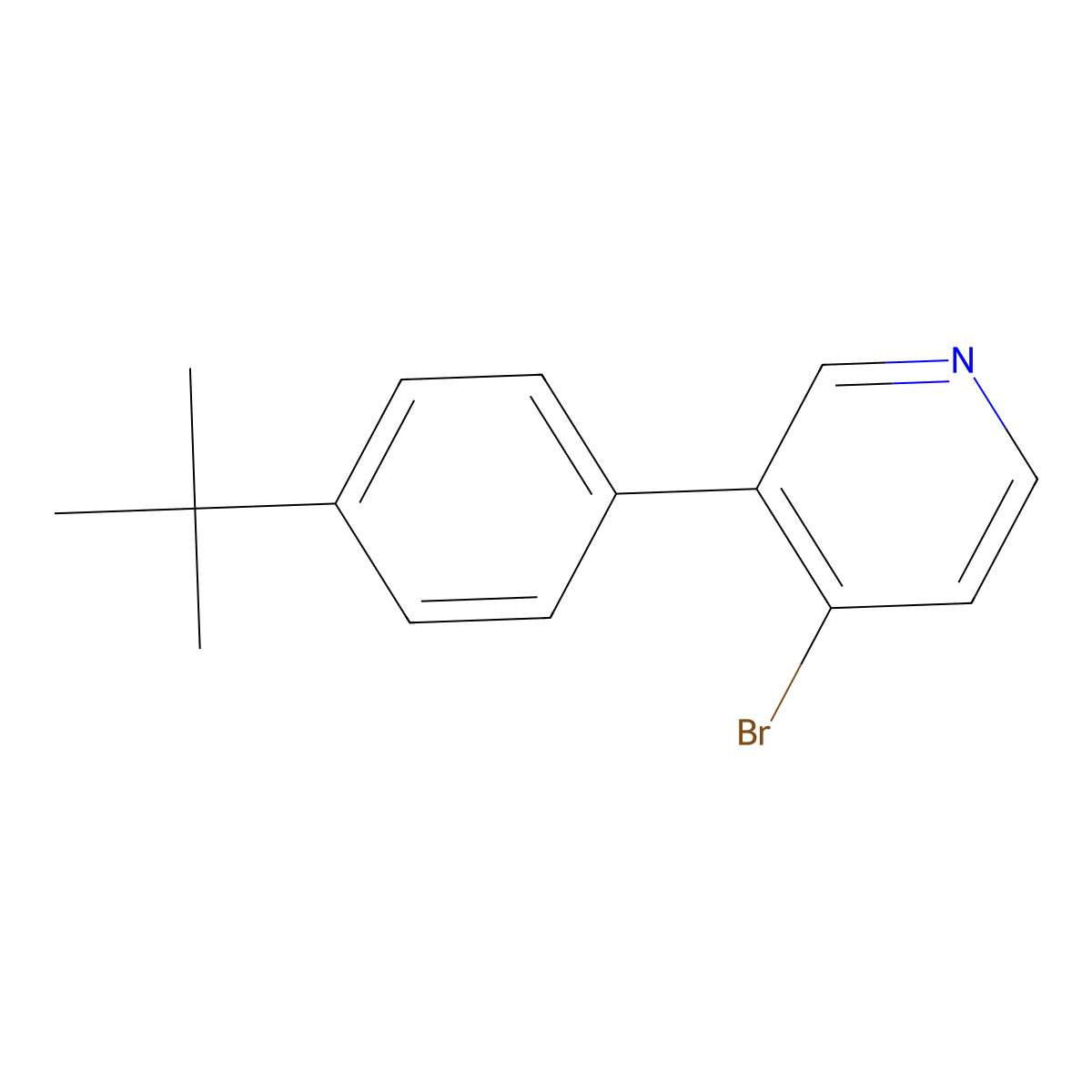 4-Bromo-3-(4-tert-butylphenyl)pyridine molecular structure, CAS 1563533-42-5