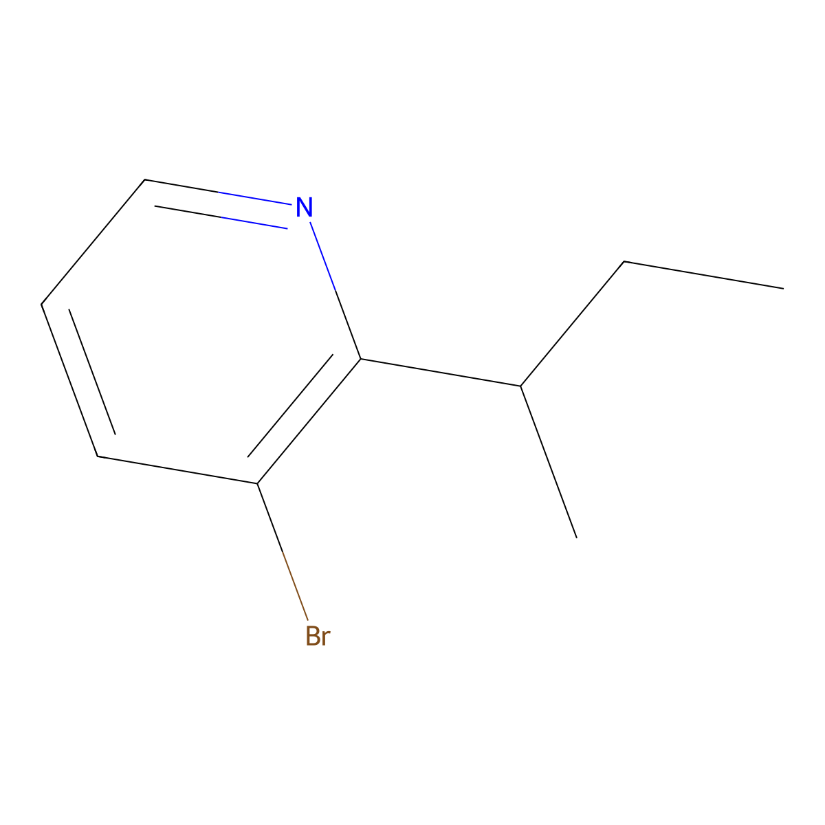3-Bromo-2-(sec-butyl)pyridine molecular structure, CAS 1563533-43-6