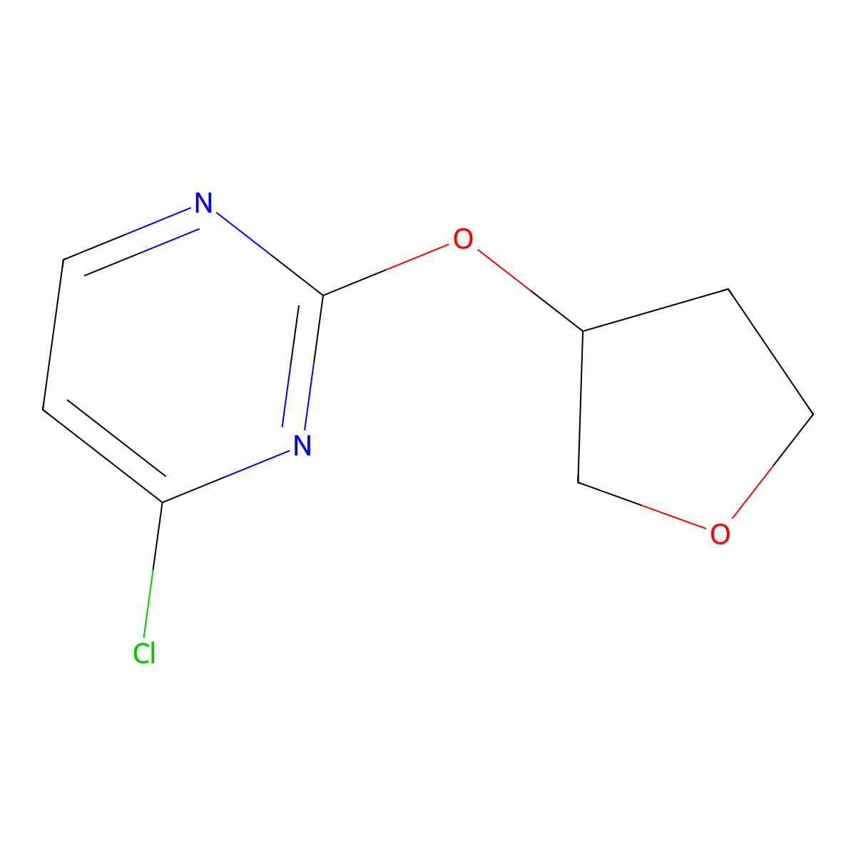 4-Chloro-2-(tetrahydrofuran-3-yloxy)pyrimidine molecular structure, CAS 1563533-47-0