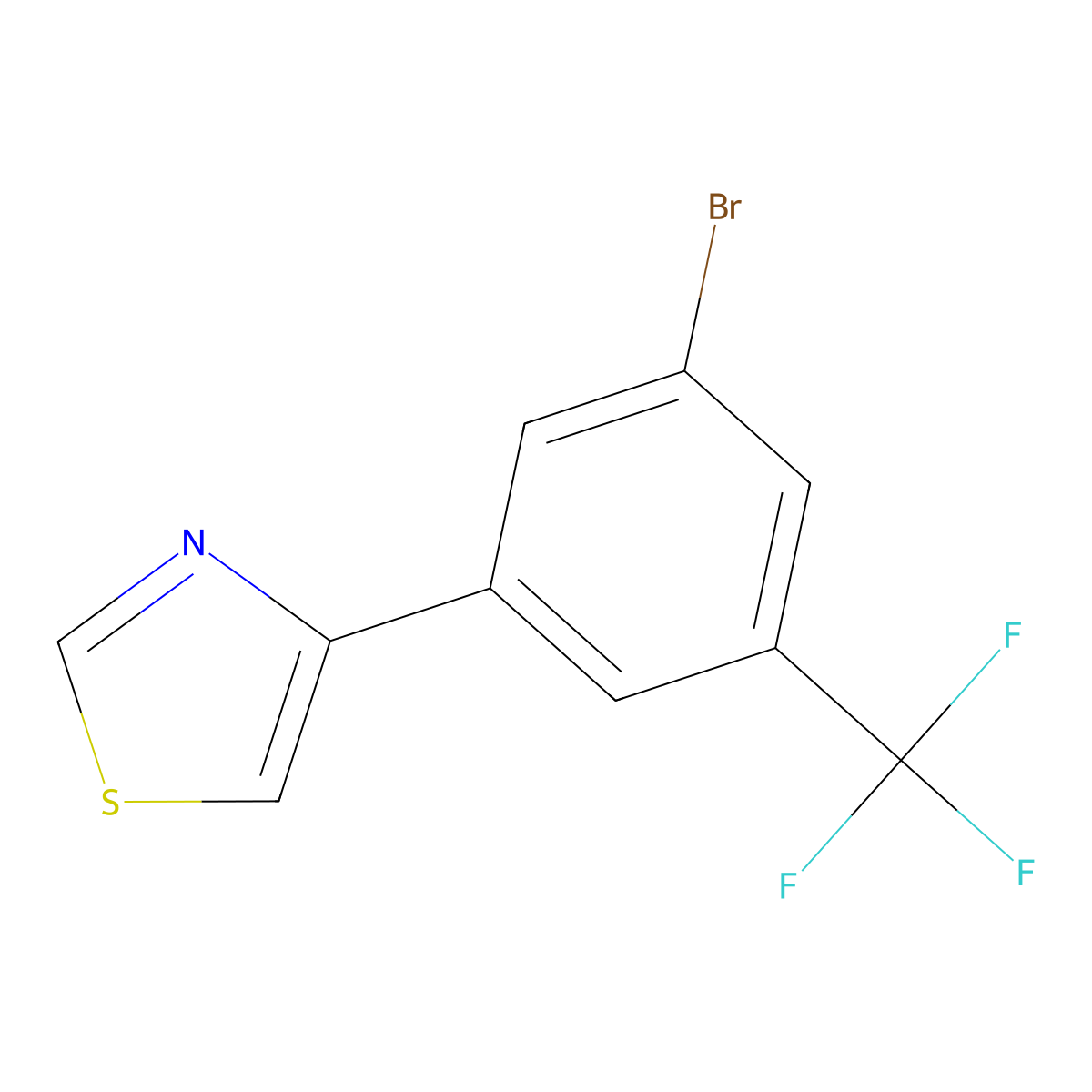 3-Trifluoromethyl-5-(thiazol-4-yl)bromobenzene molecular structure, CAS 1563533-53-8
