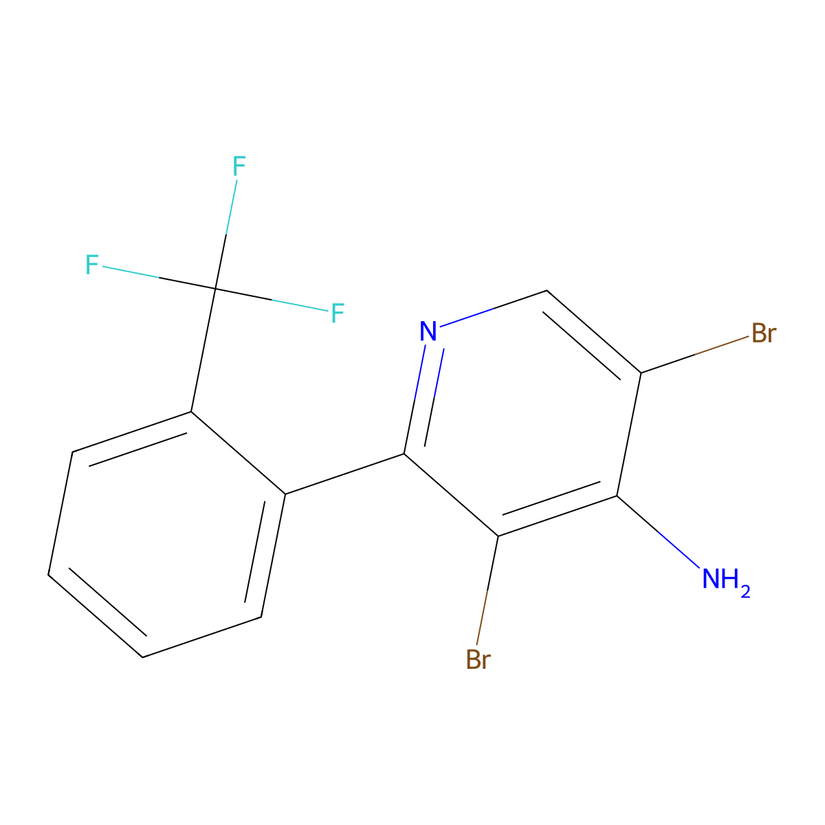 4-Amino-3,5-dibromo-2-(2-trifluoromethylphenyl)pyridine molecular structure, CAS 1563533-55-0