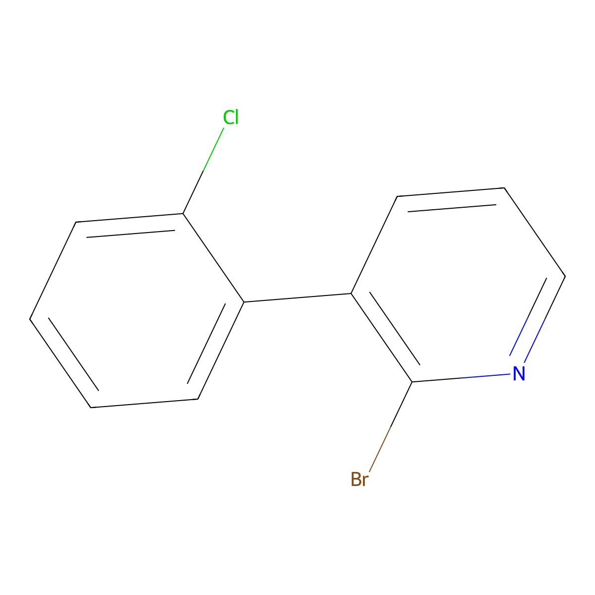 2-Bromo-3-(2-chlorophenyl)pyridine molecular structure, CAS 1563533-56-1