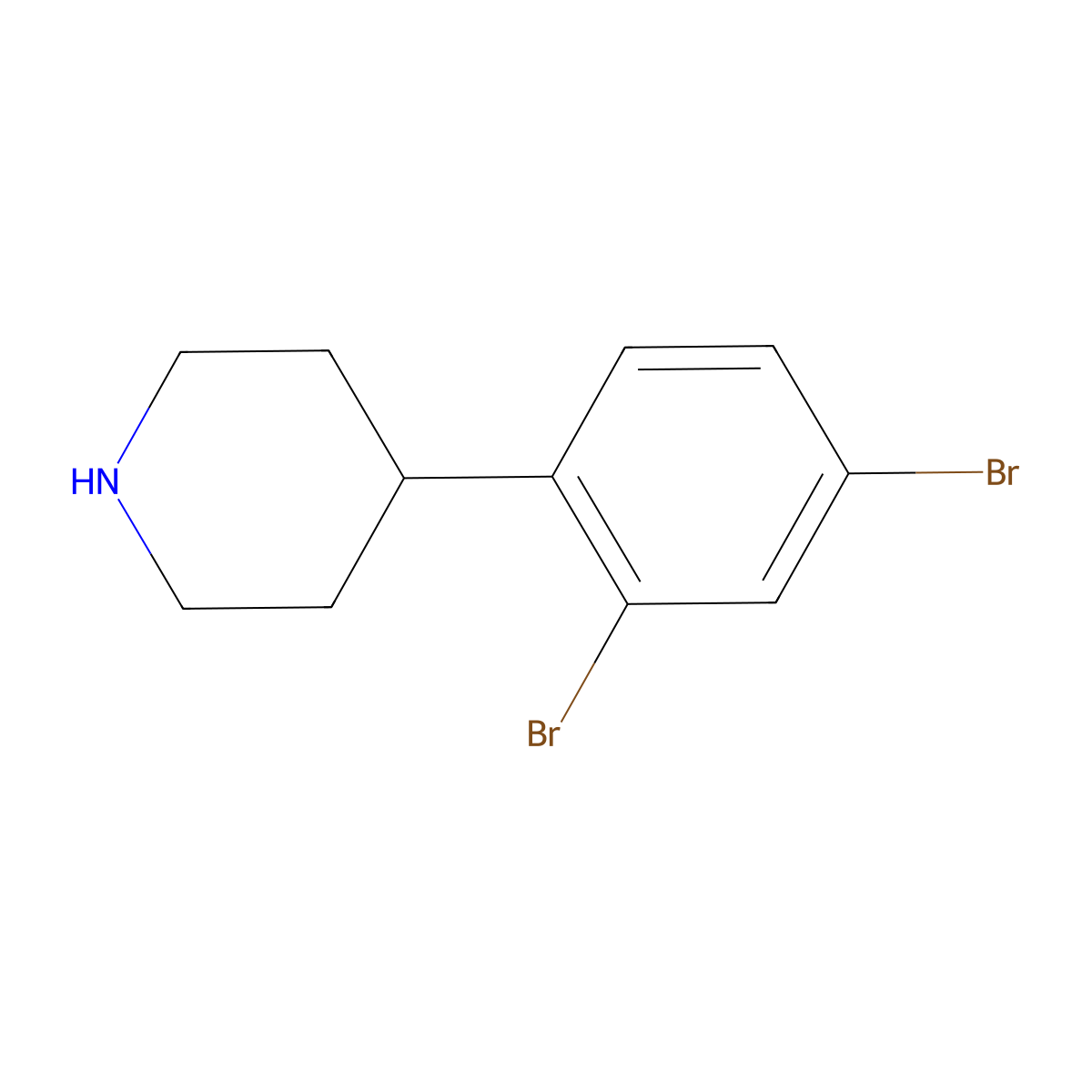 4-(2,4-Dibromophenyl)piperidine molecular structure, CAS 1563533-60-7