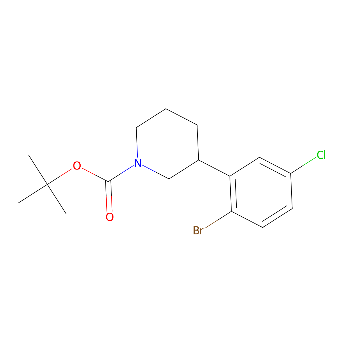 4-Bromo-3-(N-Boc-piperidin-3-yl)chlorobenzene molecular structure, CAS 1563533-62-9